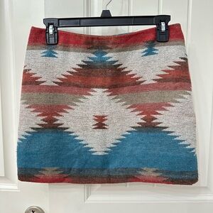 American Eagle Outfitters Aztec Southwest Patterned Mini Skirt in Wool Blend‎ 2